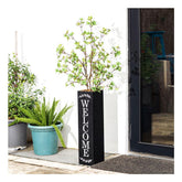 Glitzhome front view of double-sided welcome porch sign for immediate curb appeal