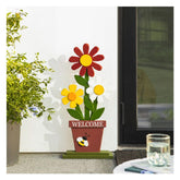 Glitzhome front view of full 30-inch welcome sign showing warm curb appeal
