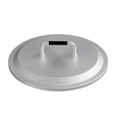 GLOWYE front view of stainless steel lid showing protective cover benefit