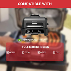 GLOWYE griddle installed in Ninja Woodfire grill demonstrating compatibility and secure fit
