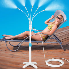 GMAULEE stand mister front view showing base and five-nozzle spray, cooling patio quickly