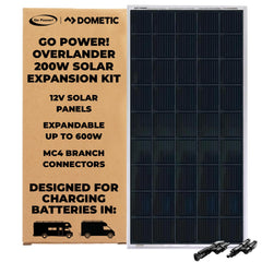 Go Power front panel view showing full 200W surface and efficient energy capture