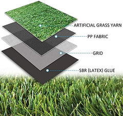 Goasis Lawn backing with drainage holes demonstrating quick water release
