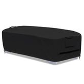 GoldenRaindrop front view showing full cover protecting stacked lounge chairs