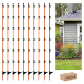 Goldshire front view of 20-pack posts shows durable, portable fencing kit benefit