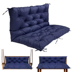 Gollense front view of navy three-seat swing cushion showing full coverage and comfort