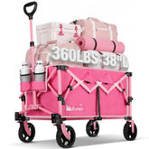 Gonex front view of pink wagon showing roomy interior and durable fabric