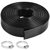 Gonioa front view of hose coiled showing brand and durable design for reliable draining