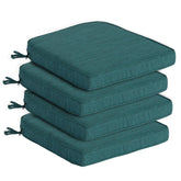 Goodgoods front view of four malachite cushions showing neat stack and color, durable look