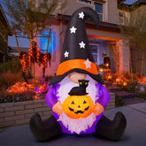 GOOSH front view of 5 ft gnome showing festive design and instant curb appeal