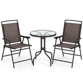 Goplus bistro set front view showing table and two chairs, ideal compact dining