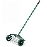 Goplus front view of aerator showing 18-inch width and design, clear lawn benefit
