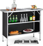 Goplus front view of table set up showing stable serving surface and capacity