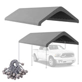 GOTRUTH front view of gray 10x20 canopy top showing full coverage and protection