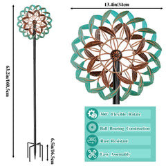 Gouisalin spinner placed in a flower bed enhancing patio view