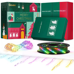 Govee front packaging of holly-jolly bundle showing included lights and benefits