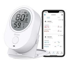Govee H5051 front LCD display showing temperature and humidity for clear monitoring