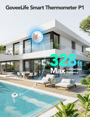 GoveeLife P1 sensors floating in a pool showing reliable in‑water monitoring
