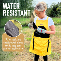 Grampa's Weeder chest pocket lined with waterproof material protecting phone and tools