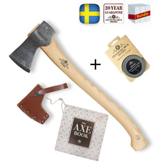 Gränsfors Bruk Small Forest Axe with leather sheath for safe transport and protection