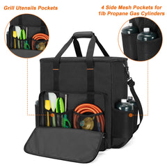 GRAOSO bag open with U-shape two-way zipper for full grill access
