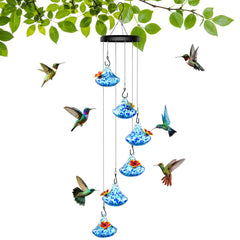 Grebilux front view blue hanging feeder shows decorative appeal and attract more birds