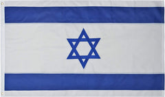 Green Grove Israel flag front view showing bright colors and clear emblem for proud display
