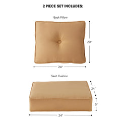 Greendale Home Fashions back cushion tuft showing Sunbrella texture and refined outdoor style