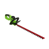 Greenworks front view showing 22-inch blade and cordless convenience