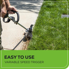 Greenworks edger adjustable auxiliary handle for personalized comfort