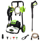 Greenworks open-frame front view showing compact design and portability benefit