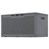 Greesum front view gray deck box showing storage and clean design benefit