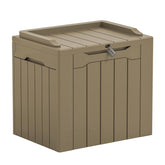Greesum front view of light coffee storage box showing compact capacity