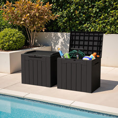 Greesum on patio used as seating demonstrating dual-purpose convenience