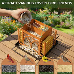 Grete Gotye weatherproof metal roof close-up protecting seeds from rain