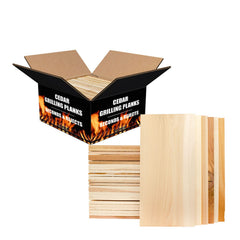 Grill Gourmet front pack showing 30 cedar planks, ideal for smoky flavor