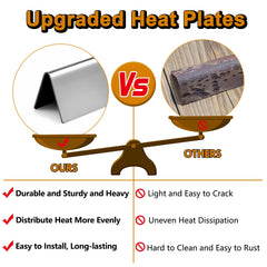 Grill Valueparts burner tube detail showing port protection and improved flow benefit