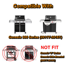 Grill Valueparts heat deflectors flat lay showing fit dimensions and even-heat benefit