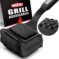 GRILLART front view showing bristle-free SteamWizards head and handle for safe cleaning
