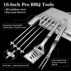 GRILLART close-up of reinforced tongs gripping steak for confident handling