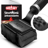GRILLART SteamWizards front view showing full 17-inch brush and head, safer cleaning