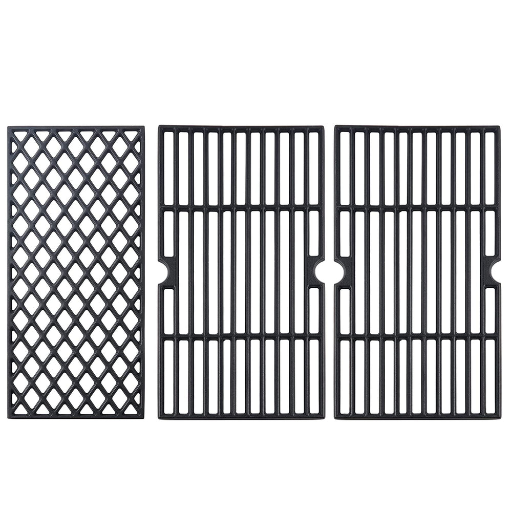 Grillflame front view showing full cast iron grate and durable finish benefit