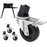 GRILLHOME front view of four replacement caster wheels showing compact packaging and mobility benefit