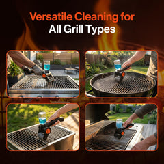 GRILLION bristle-free chain head detail for snag-free, safe grill scrubbing