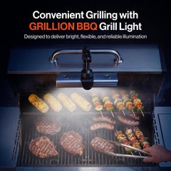GRILLION close-up of COB panel highlighting even grill-surface lighting