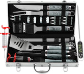 grilljoy aluminum case open showing all tools, organized for easy transport and storage