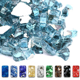 GRISUN front packaging of aqua blue fire glass highlighting product weight