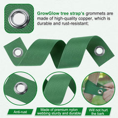 GrowGlow reflective 6mm rope uncoiled to show length and night visibility for safe guy lines