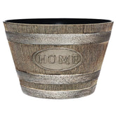 GROWSCAPE front view showing oak-brown barrel and weathered charm, enhances curb appeal