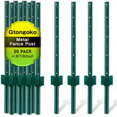 Gtongoko front view of 20-pack 5FT posts showing green finish and quantity benefit